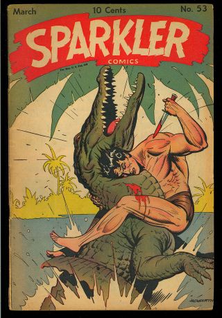 Sparkler Comics 53 Tarzan Hogarth Cover United Feature 1946 Vg