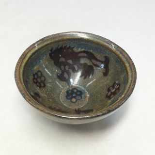 G366: Chinese Tea Bowl Popular Tenmoku - Chawan Of Porcelain With Good Pattern