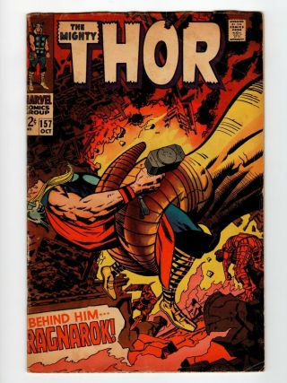 The Mighty Thor 157 : Marvel Comics Silver Age Ragnarok Old Vintage 12 Cent Vg
