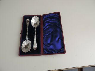 Boxed Sterling Jam Spoons,  Sheffield,  Eng. ,  1924