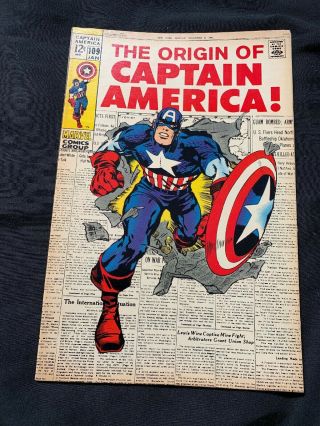 Captain America 109 Origin Of Captain America Stan Lee Jack Kirby