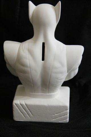 Marvel Wolverine Unpainted Ceramic Bisque Coin Bank Bust Figure Statue Model Kit 3