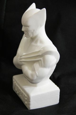 Marvel Wolverine Unpainted Ceramic Bisque Coin Bank Bust Figure Statue Model Kit 4