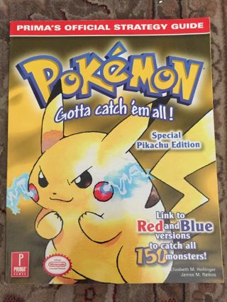 Pokemon Yellow Nintendo Gameboy Color Prima Official Strategy Guide Shape
