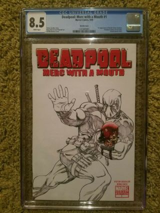 Deadpool Merc With A Mouth 1 Cgc 8.  5 Marvel Comics Sketch Cover Variant