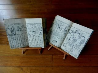 Orig Japanese Woodblock Print Book Set (2 Vols) Morikuni C1720