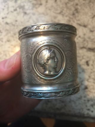 Antique Sterling Silver Scrap Or Not Napkin Ring Rare