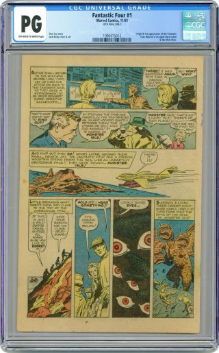 Fantastic Four (1961 1st Series) 1 Cgc Pg 10th Page Only 1990415012