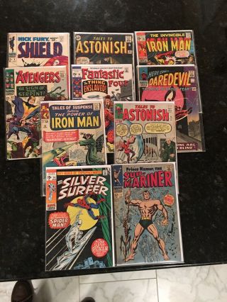 10 Marvel Comics - Sub - Mariner 1,  Silver Surfer 14,  Tos 54,  Toa 45 And More