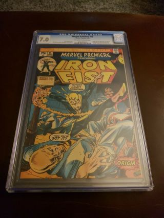 Marvel Premiere 15 Cgc 7.  0 Ow/w 1st Appearance And Origin Of Iron Fist 1974 Key