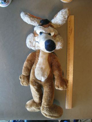 Vintage Wile E Coyote Warner Bros Looney Tunes Mighty Star Plush Doll 18 " 1971