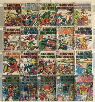 Official Handbook Of The Marvel Universe Deluxe 1 - 20 Comic Book Run Set Vf/nm