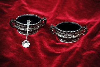 PAIR SOLID SILVER SALTS,  BIRMINGHAM 1911 SYDNEY & CO.  40GRMS WEIGHT 6