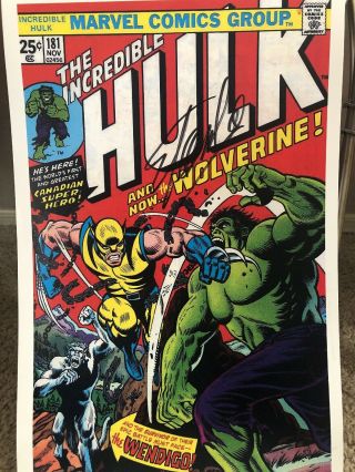 Stan Lee Signed The Incredible Hulk And Now The Wolverine 181 Poster 17x11