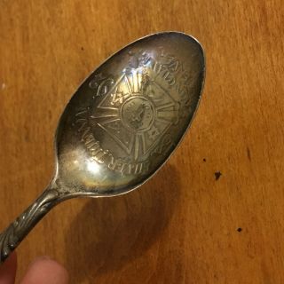 Vintage Silver Triennial Conclave Denver 1892 colorado Sterling spoon Masonic 4