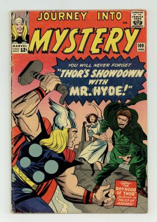Thor (1st Series Journey Into Mystery) 100 1964 Gd/vg 3.  0
