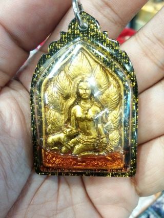 Nine Tails Lady Fox Pendant In Oil By Ajarn Thawon Charm Thai Amulet Love Luck