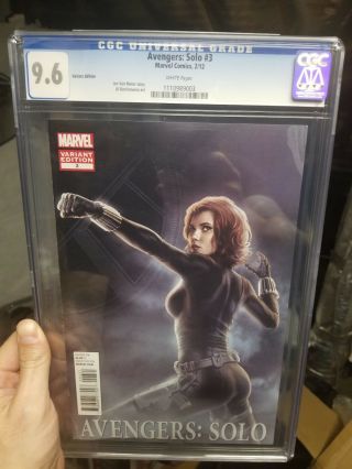Avengers Solo 3 2011 Black Widow Variant Marvel Comic Book Incentive Cgc 9.  6