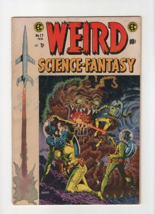 Weird Science - Fantasy 27 Vintage Ec Comic Horror Alien Battle Cover Gold 10c