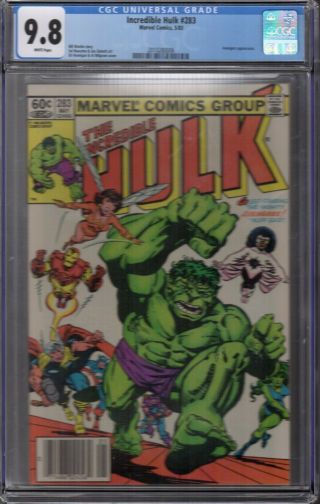 The Incredible Hulk 283 Cgc 9.  8 White Pages Marvel Comics 5/83 Avengers App.