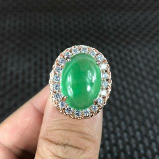 Rare Chinese Green Jadeite Jade Bead Collectible Handwork No.  7 - 12 Lady 