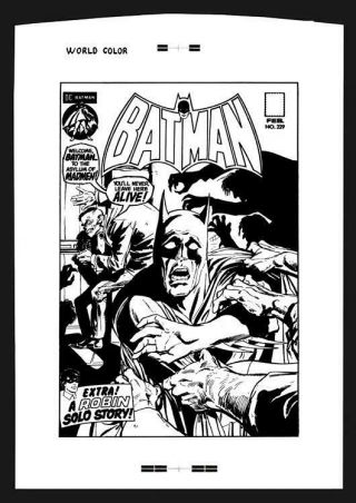 Neal Adams Batman 229 Rare Large Production Art Cover