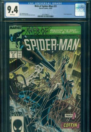 Web Of Spider - Man 31 Cgc 9.  4 Nm Kravens Last Hunt Part 1 Marvel Comics M Zeck