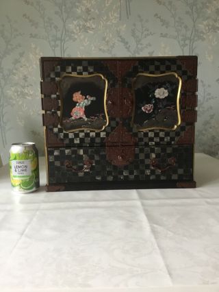 Antique Japanese Lacquer Inlaid Cabinet