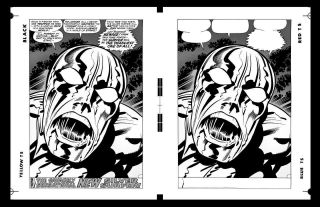 Jack Kirby Silver Surfer 18 Pg 19 Rare Large Production Art Two Up