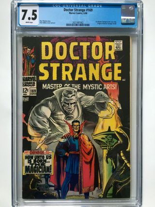 Doctor Strange 169 Cgc 7.  5 White Pages Marvel 1968
