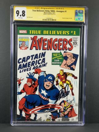 True Believers Avengers 1 Reprint Of Avengers 4 Signed Stan Lee Cgc 9.  8