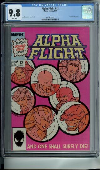 Alpha Flight 12 Cgc 9.  8 White Pages Byrne Story Cover & Art Death Of Guardian