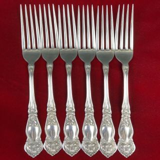 6 Antique Wm Rogers & Son Aa Silver Plate Dinner Knives Orange Blossom 1910