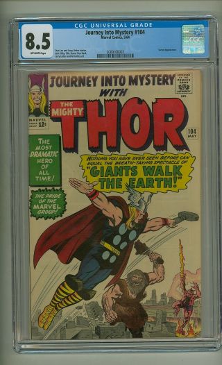 Journey Into Mystery 104 (cgc 8.  5) O/w Pages; Surtur Appearance; Kirby (c 22755)
