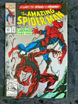 1992 Marvel Spider - Man 5 Comic Book 361 362 363 1st Carnage 2nd Print