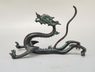 Chinese Exquisite Bronze Zodiac Dragon Crafts Statue