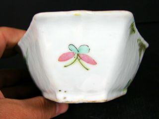 Antique Chinese Export Enamelled Porcelain Warriors & Flowers Bowl Signed 6