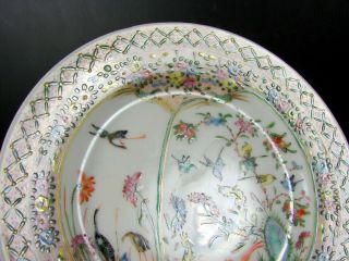 Chinese Export Enamelled Porcelain Birds & Flowers Plate,  not Signed 6