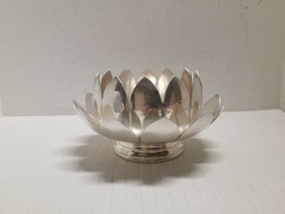 Reed & Barton Silverplate Water Lily Lotus Bowl Centerpiece 3002 2 Pc