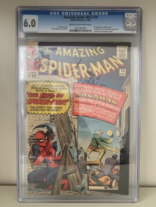 Spider - Man 18 1964 Marvel Cgc 6.  0