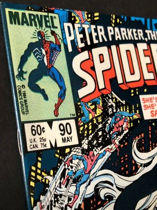 SPECTACULAR SPIDER - MAN 90 NM 1st Black Symbiote Suite KEY 1984 Marvel 3