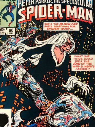 SPECTACULAR SPIDER - MAN 90 NM 1st Black Symbiote Suite KEY 1984 Marvel 7