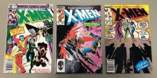(3) Uncanny X - Men Comics Books 171,  201 & 244 1st Appearance Of Jubilee Rogue