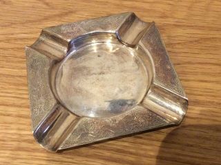 Vintage Solid Silver Ashtray With Engraving Design 51 Grams Available Worldwide