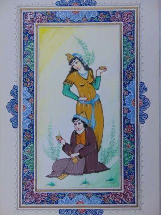 Persian Vintage Hand Made Painted Miniature Painting Eastern Islamic Fine Art