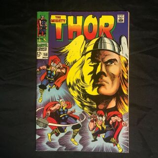 Thor 158 (marvel Silver Age Comic 11/68) Origin Donald Blake Lee & Kirby 5.  0