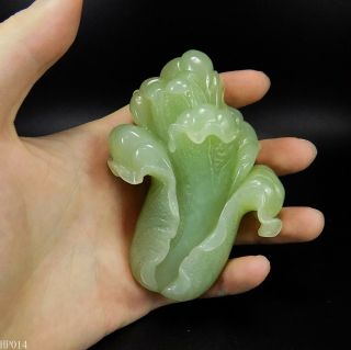 Natural Hand - Carved Chinese Jade Sculpture Hand Player Weight 196g Cabbage Hp014