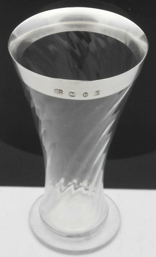 Lovely 1892 Antique Sterling Silver & Glass Vase - Victorian