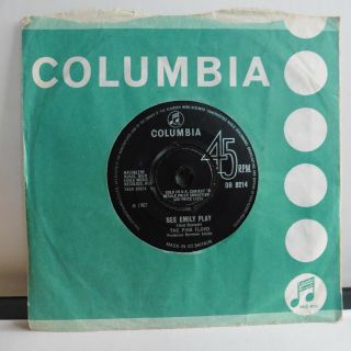 Pink Floyd See Emily Play Uk 7 " 45 Single Columbia Vg Plays Fine
