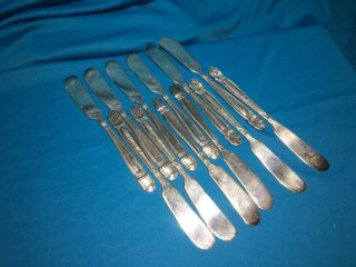 12 Danish Princess By Holmes & Edwards Silverplate Butter Spreaders